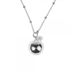 Llamador de Ángeles Bola Plateada con Cadena