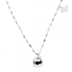 Llamador de Ángeles Bola Plateada y Mariposa