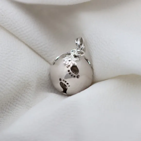 Llamador de Ángeles Piecitos Plata