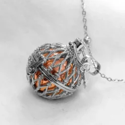 Llamador de Ángeles Rombos con Bola Dorada y Rosa Personalizable