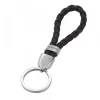 Llavero Acero Cuero Negro