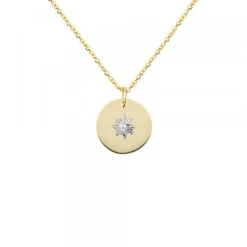 Medalla Oro y Eguzkilore Central Oro Blanco 12mm