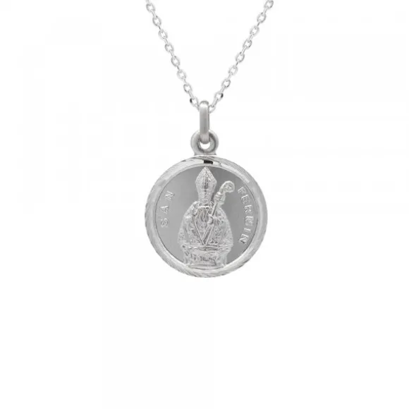 Medalla San Fermín Plata 17mm Personalizable