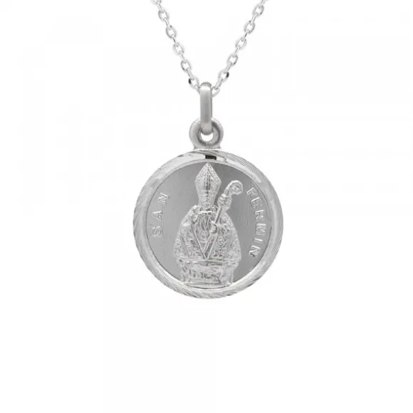 Medalla San Fermín Plata 20mm Personalizable