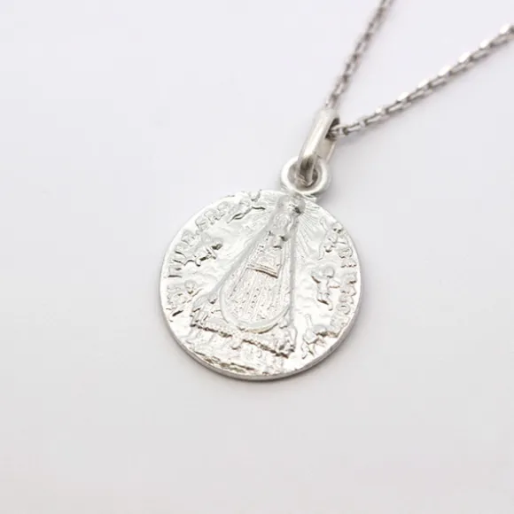 Medalla Virgen Begoña Plata Mate 17mm