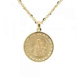 Medalla Virgen del Carmen de Plata Dorada Personalizable