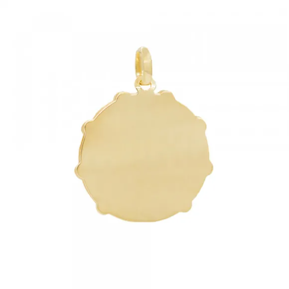 Medalla Virgen Niña Plata Dorada Circonitas 21mm