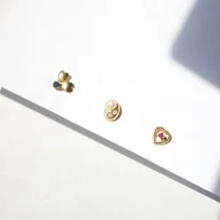 Mini Trepador Corazón Oro y Circonita Rosa