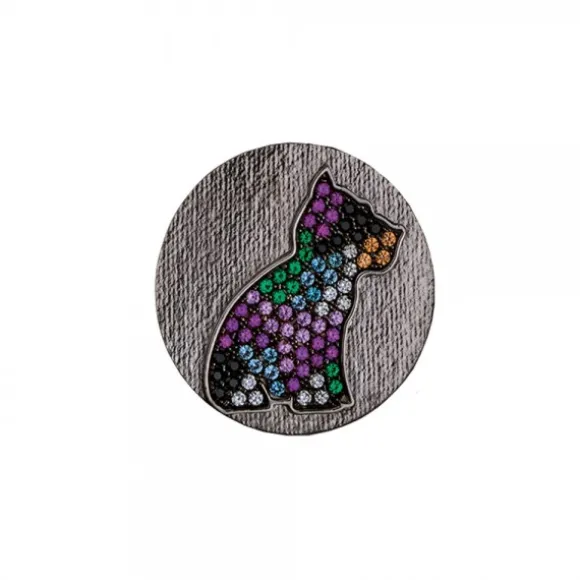 Moneda L Puppy de plata negra