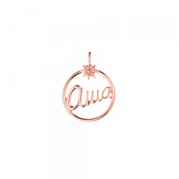 Pack Colgante y Pulsera Ama Redondo Plata Rosa