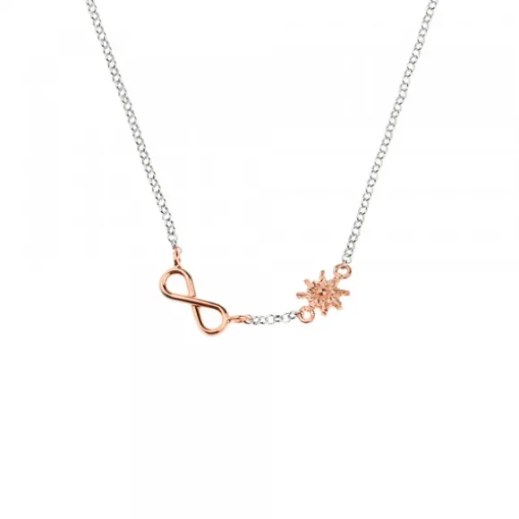 Pack Madre e Hija Gargantilla Infinito Eguzkilore de Plata Rosa