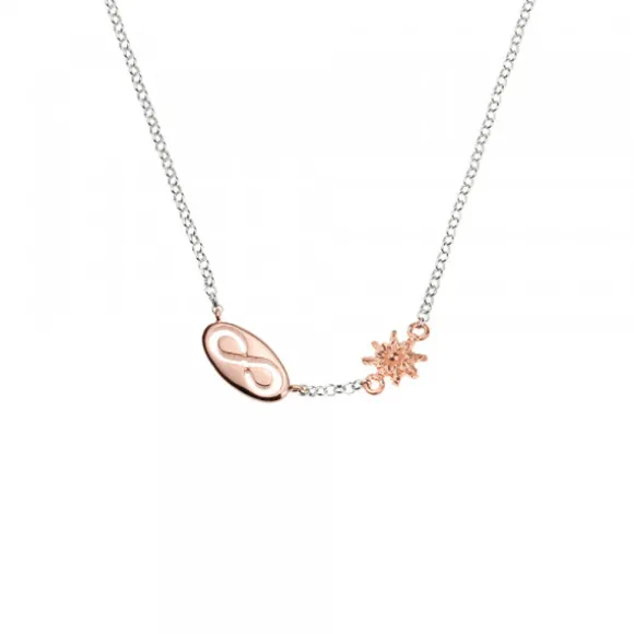 Pack Madre e Hija Gargantilla Infinito Eguzkilore de Plata Rosa