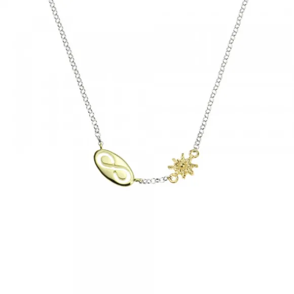 Pack Madre e Hija Gargantilla Infinito Eguzkilore de Plata Dorada