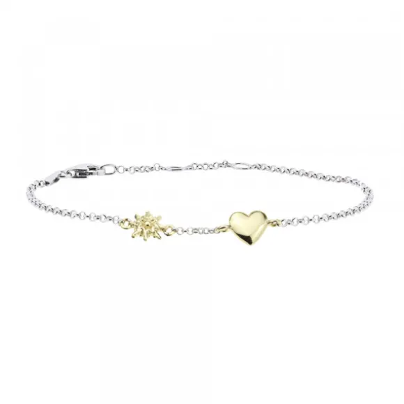 Pack Madre e Hija Pulsera Corazón Eguzkilore Dorado