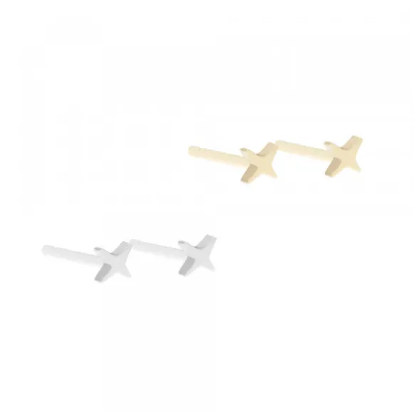 Pack Piercings Estrella 4 Puntas Plata 4 Uds