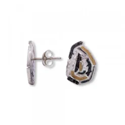 Pendientes Almendra Vitoria Silueta Plata y Lámina de Oro