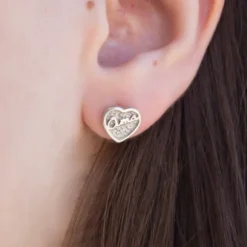 Pendientes Ama Corazón Plata