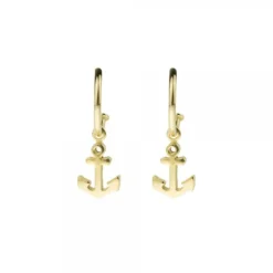 Pendientes Aro Ancla de plata dorada