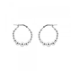 Pendientes Aro Bolitas Plata 20mm