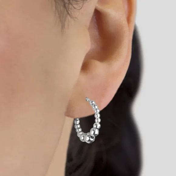 Pendientes Aro Bolitas Plata 20mm