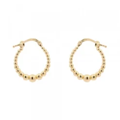 Pendientes Aro Bolitas Plata Dorada 15mm