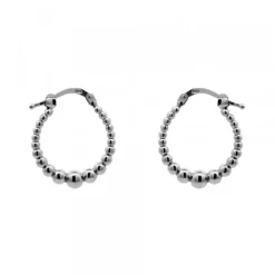 Pendientes Aro Bolitas Rutenio 15mm