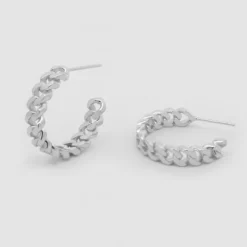 Pendientes Aro Chain Plata 22mm
