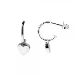 Pendientes Aro Corazón Plata