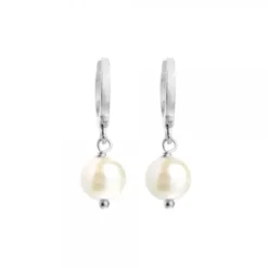 Pendientes Aro Cripa Plata y Perla 12mm