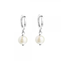 Pendientes Aro Cripa Plata y Perla 12mm
