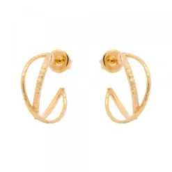 Pendientes Aro Doble Plata Dorada 20mm