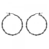Pendientes Aro Enredado en Plata Negra 33mm