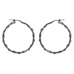 Pendientes Aro Enredado en Plata Negra 33mm
