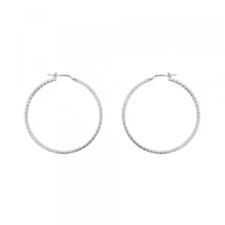 Pendientes Aro Entorchado Plata 35mm