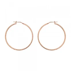 Pendientes Aro Entorchado Plata Rosa 45mm