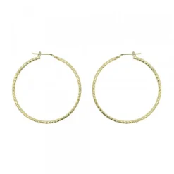 Pendientes Aro Entorchado Plata Dorada 45mm