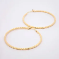 Pendientes Aro Entorchado Plata Dorada 45mm