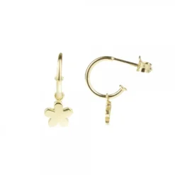 Pendientes Aro Flor de Plata Dorada