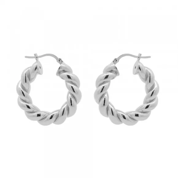 Pendientes Aro Gallonado Plata 20mm