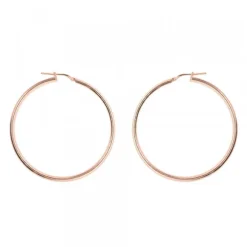 Pendientes Aro Grande Plata Rosa 50mm