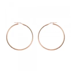 Pendientes Aro Grande Plata Rosa 45mm