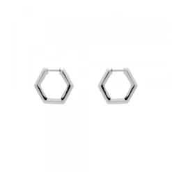 Pendientes Aro Hexagon de Plata