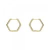 Pendientes Aro Hexagonal de Plata Dorada