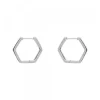 Pendientes Aro Hexagonal de Plata
