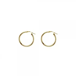 Pendientes Aro Martelé Plata Dorada 20mm