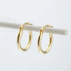 Pendientes Aro Martelé Plata Dorada 20mm