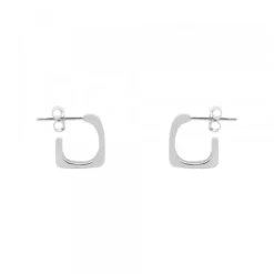Pendientes Aro Mini Cuadrado Plata 12mm