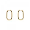 Pendientes Aro Oval Plata Dorada 22mm