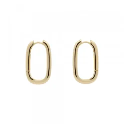 Pendientes Aro Oval Plata Dorada 22mm