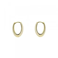 Pendientes Aro Oval Plata Dorada 17mm